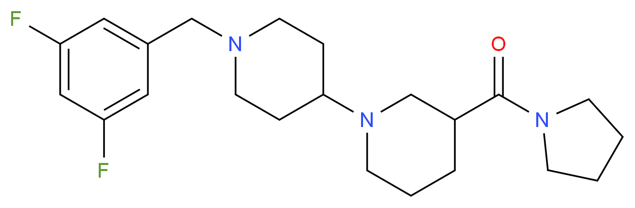 1'-(3,5-difluorobenzyl)-3-(pyrrolidin-1-ylcarbonyl)-1,4'-bipiperidine_分子结构_CAS_)