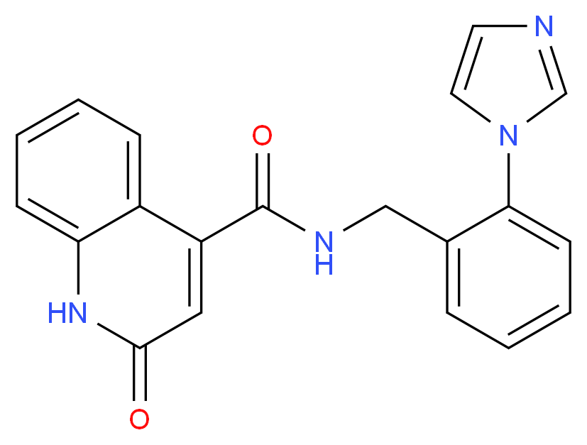 N-[2-(1H-imidazol-1-yl)benzyl]-2-oxo-1,2-dihydroquinoline-4-carboxamide_分子结构_CAS_)