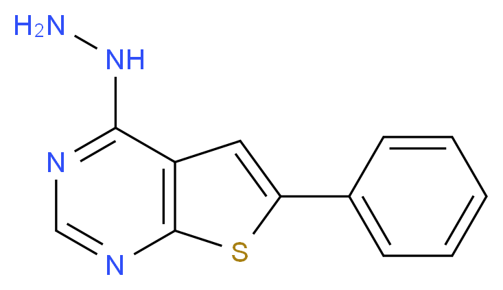 4-hydrazinyl-6-phenylthieno[2,3-d]pyrimidine_分子结构_CAS_35970-80-0