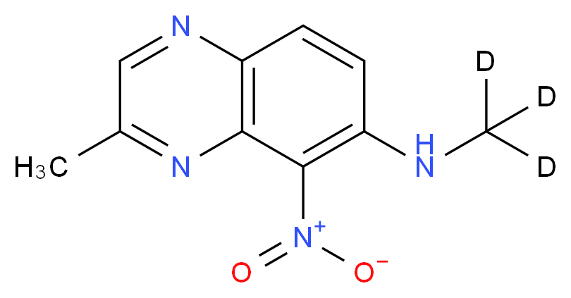 N-(<sup>2</sup>H<sub>3</sub>)methyl-3-methyl-5-nitroquinoxalin-6-amine_分子结构_CAS_1020718-63-1