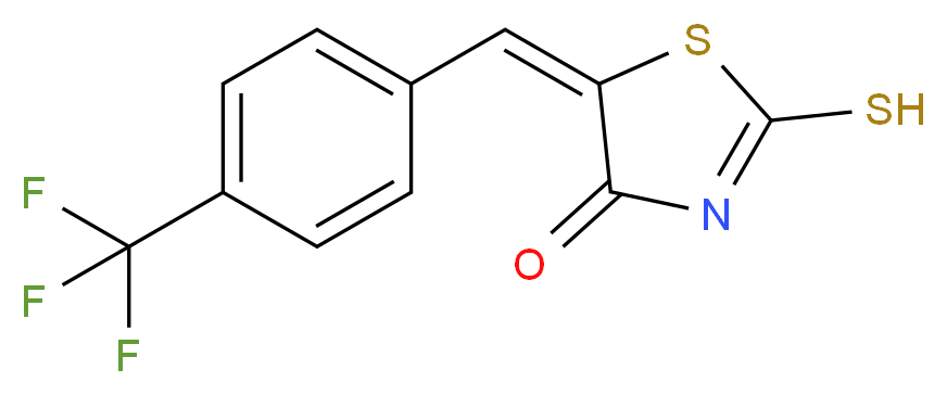 (5E)-2-Mercapto-5-[4-(trifluoromethyl)-benzylidene]-1,3-thiazol-4(5H)-one_分子结构_CAS_99460-76-1)