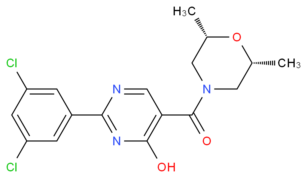 2-(3,5-dichlorophenyl)-5-{[(2R*,6S*)-2,6-dimethylmorpholin-4-yl]carbonyl}pyrimidin-4-ol_分子结构_CAS_)