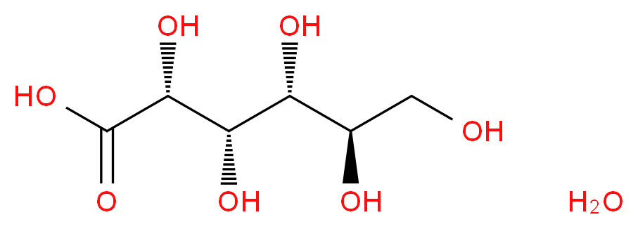 (2R,3S,4R,5R)-2,3,4,5,6-Pentahydroxyhexanoic acid hydrate_分子结构_CAS_66905-24-6)