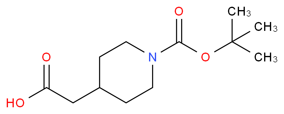 1-Boc-4-piperidineacetic acid_分子结构_CAS_157688-46-5)