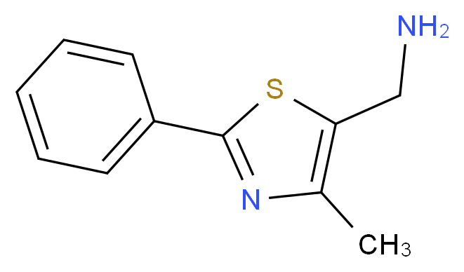 (4-methyl-2-phenyl-1,3-thiazol-5-yl)methanamine_分子结构_CAS_165735-95-5