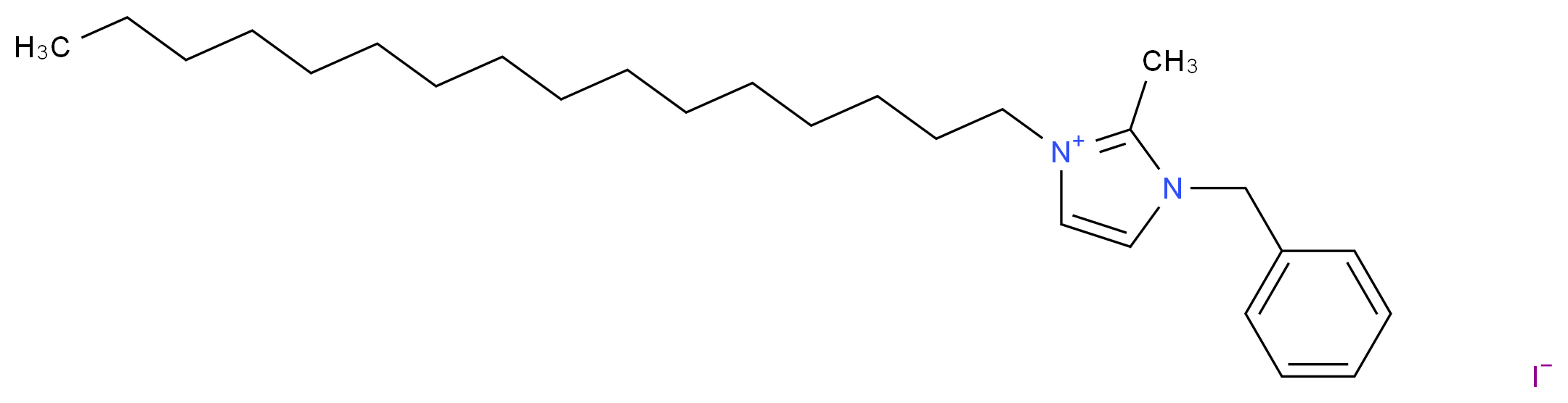 1-benzyl-3-hexadecyl-2-methyl-1H-imidazol-3-ium iodide_分子结构_CAS_278603-08-0