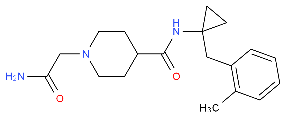 1-(2-amino-2-oxoethyl)-N-[1-(2-methylbenzyl)cyclopropyl]-4-piperidinecarboxamide_分子结构_CAS_)