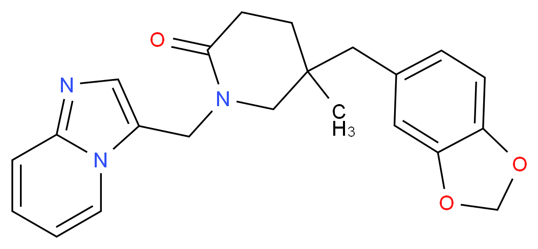 5-(1,3-benzodioxol-5-ylmethyl)-1-(imidazo[1,2-a]pyridin-3-ylmethyl)-5-methylpiperidin-2-one_分子结构_CAS_)