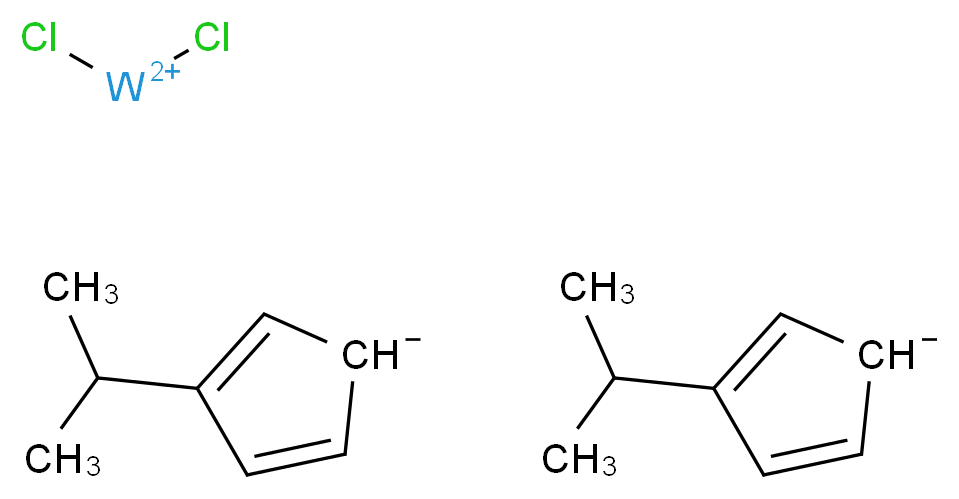 bis(3-(propan-2-yl)cyclopenta-2,4-dien-1-ide); dichlorotungstenbis(ylium)_分子结构_CAS_90023-13-5