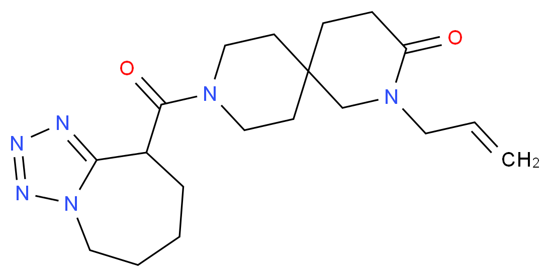 2-allyl-9-(6,7,8,9-tetrahydro-5H-tetrazolo[1,5-a]azepin-9-ylcarbonyl)-2,9-diazaspiro[5.5]undecan-3-one_分子结构_CAS_)