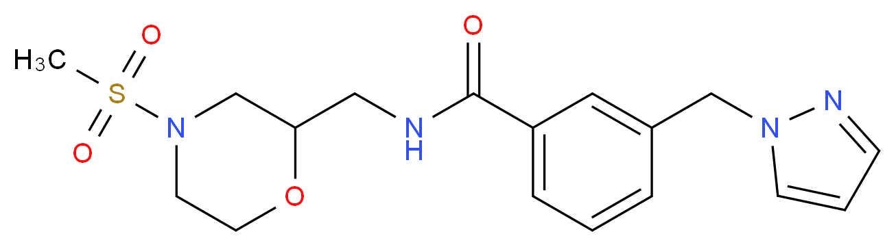 N-{[4-(methylsulfonyl)-2-morpholinyl]methyl}-3-(1H-pyrazol-1-ylmethyl)benzamide_分子结构_CAS_)