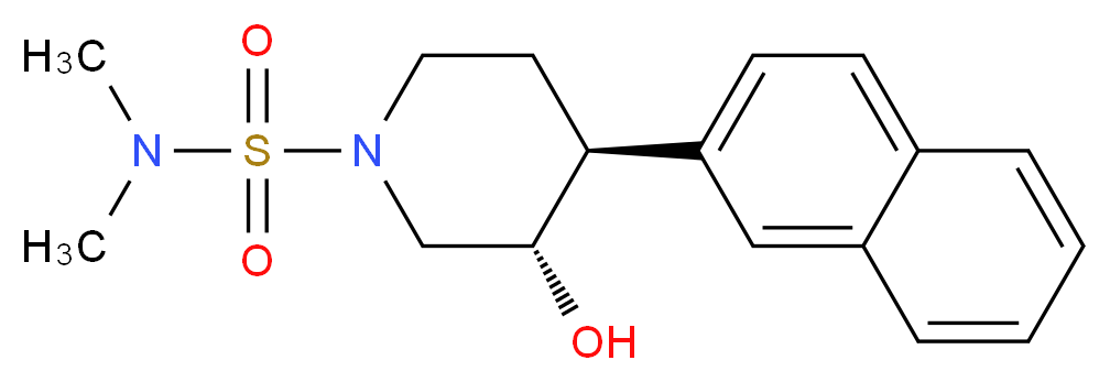 (3S*,4S*)-3-hydroxy-N,N-dimethyl-4-(2-naphthyl)piperidine-1-sulfonamide_分子结构_CAS_)