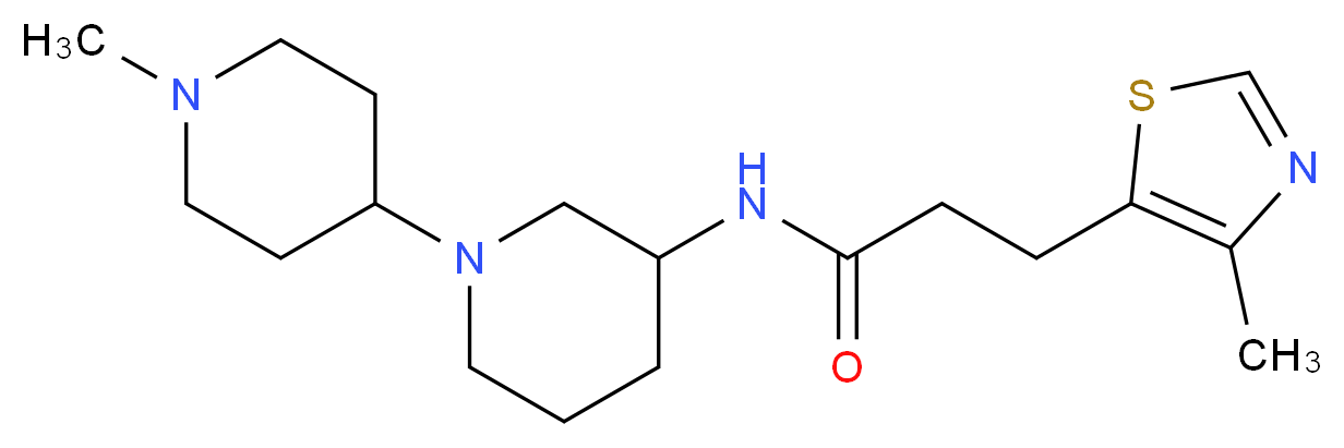 N-(1'-methyl-1,4'-bipiperidin-3-yl)-3-(4-methyl-1,3-thiazol-5-yl)propanamide_分子结构_CAS_)