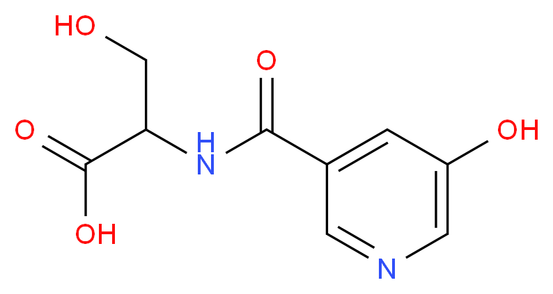 3-Hydroxy-2-[(5-hydroxy-pyridine-3-carbonyl)-amino]-propionic acid_分子结构_CAS_28854-76-4)