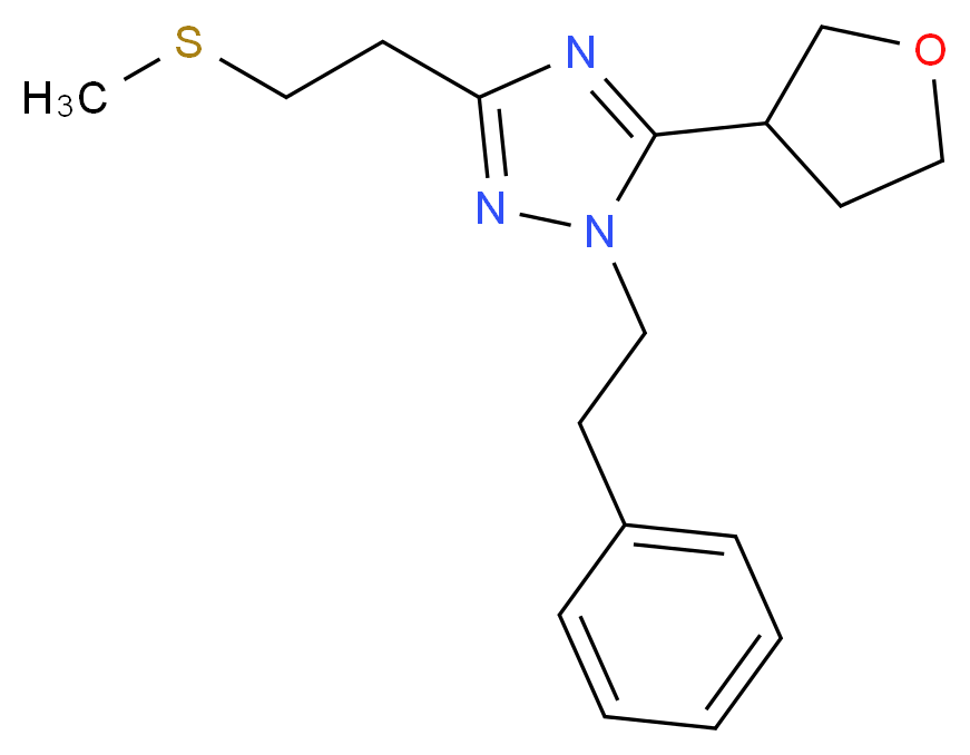 3-[2-(methylthio)ethyl]-1-(2-phenylethyl)-5-(tetrahydrofuran-3-yl)-1H-1,2,4-triazole_分子结构_CAS_)
