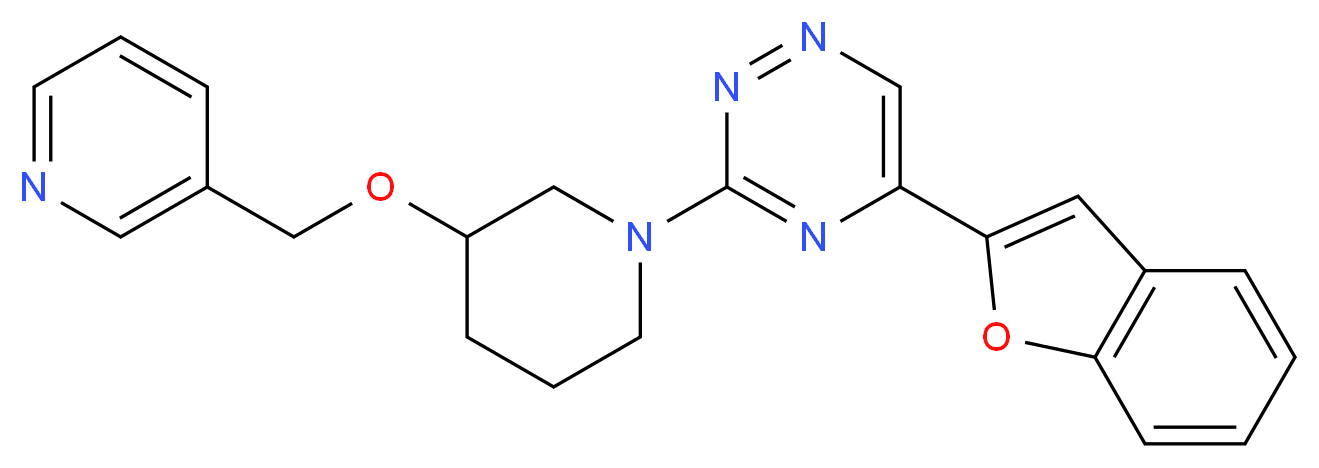 5-(1-benzofuran-2-yl)-3-[3-(3-pyridinylmethoxy)-1-piperidinyl]-1,2,4-triazine_分子结构_CAS_)