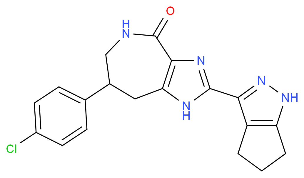 7-(4-chlorophenyl)-2-(1,4,5,6-tetrahydrocyclopenta[c]pyrazol-3-yl)-5,6,7,8-tetrahydroimidazo[4,5-c]azepin-4(1H)-one_分子结构_CAS_)