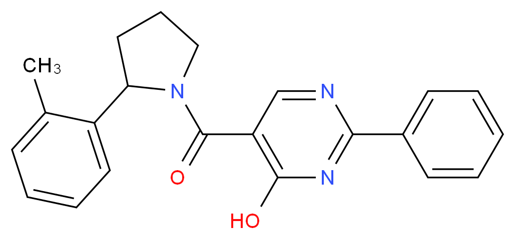 5-{[2-(2-methylphenyl)pyrrolidin-1-yl]carbonyl}-2-phenylpyrimidin-4-ol_分子结构_CAS_)