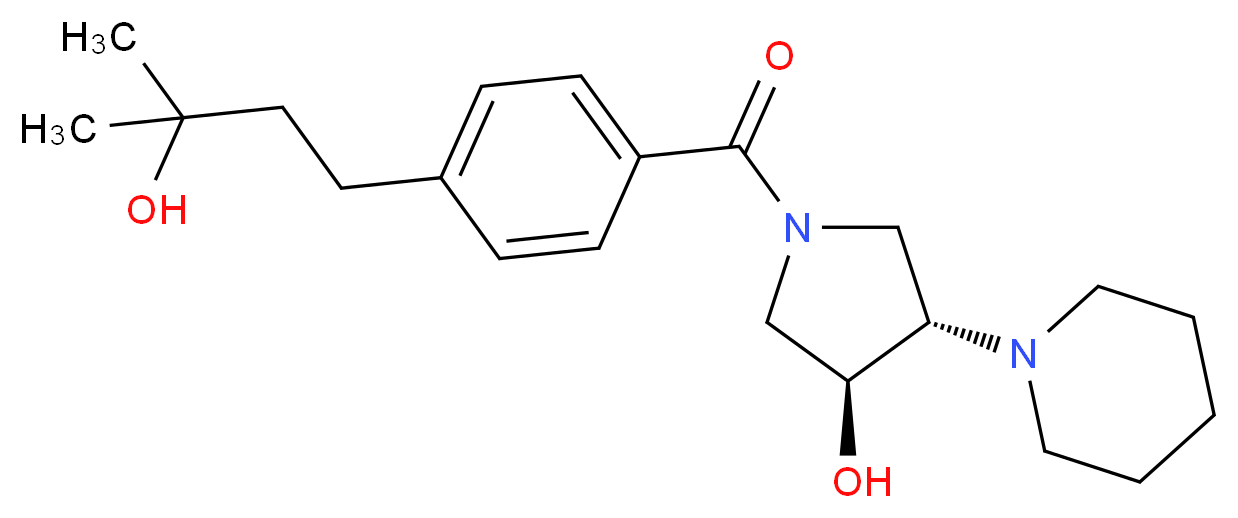 (3S*,4S*)-1-[4-(3-hydroxy-3-methylbutyl)benzoyl]-4-(1-piperidinyl)-3-pyrrolidinol_分子结构_CAS_)