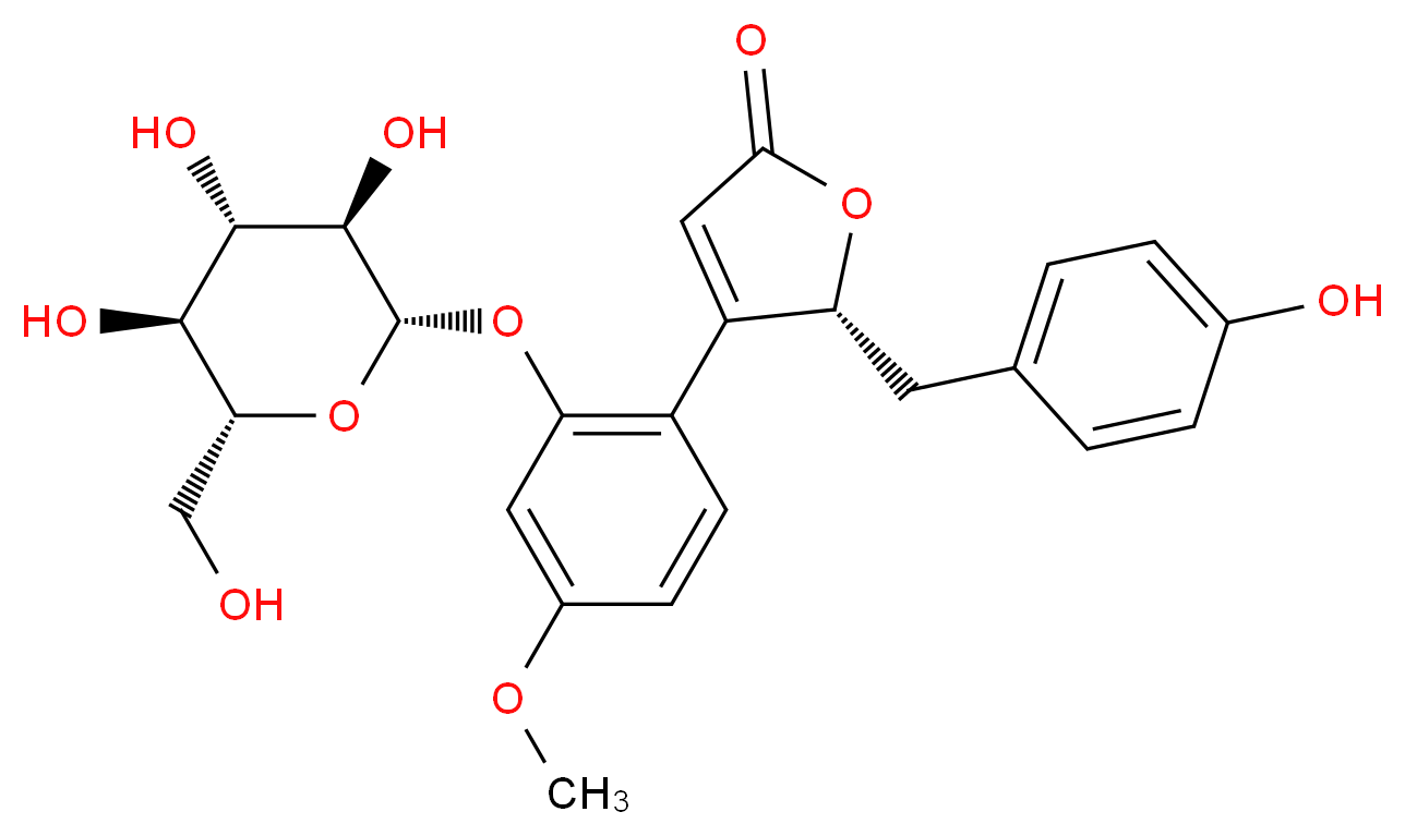 (+)-Puerol B 2"-O-glucoside_分子结构_CAS_868409-19-2)