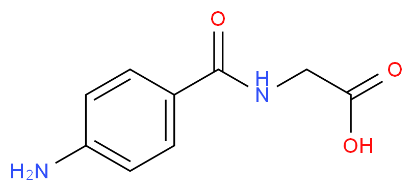 2-[(4-aminophenyl)formamido]acetic acid_分子结构_CAS_94-16-6