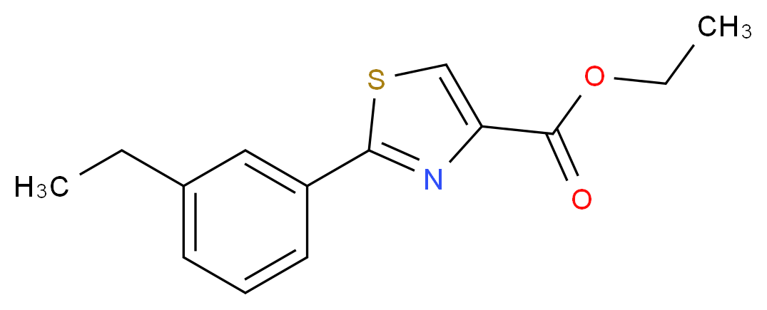 2-(3-ETHYL-PHENYL)-THIAZOLE-4-CARBOXYLIC ACID ETHYL ESTER_分子结构_CAS_885278-81-9)