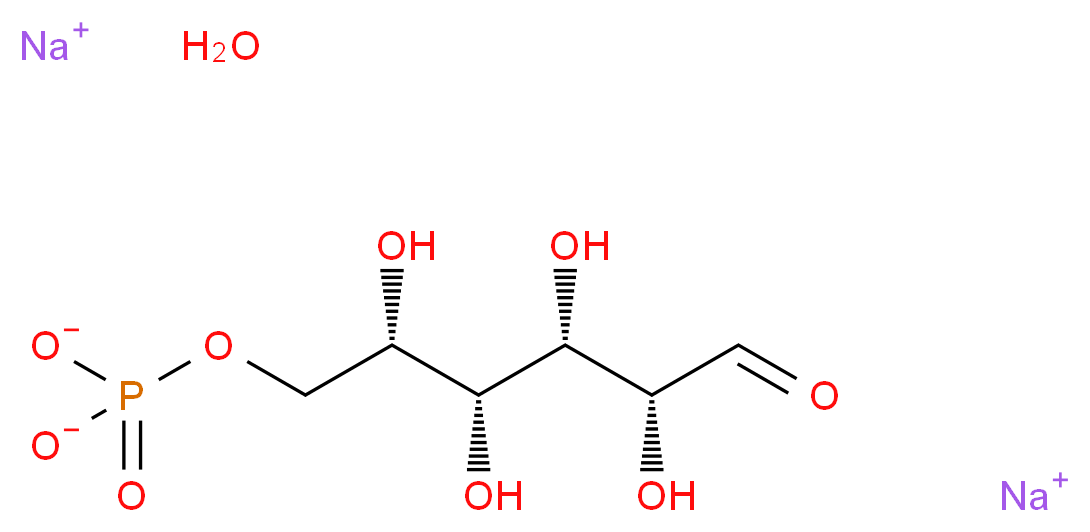 disodium (2R,3S,4R,5S)-2,3,4,5-tetrahydroxy-6-(phosphonatooxy)hexanal hydrate_分子结构_CAS_3671-99-6