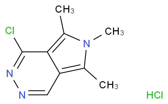1-chloro-5,6,7-trimethyl-6H-pyrrolo[3,4-d]pyridazine hydrochloride_分子结构_CAS_96441-91-7)