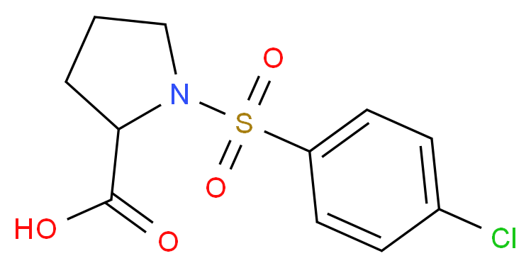 1-[(4-Chlorophenyl)sulfonyl]-2-pyrrolidinecarboxylic acid_分子结构_CAS_73096-27-2)