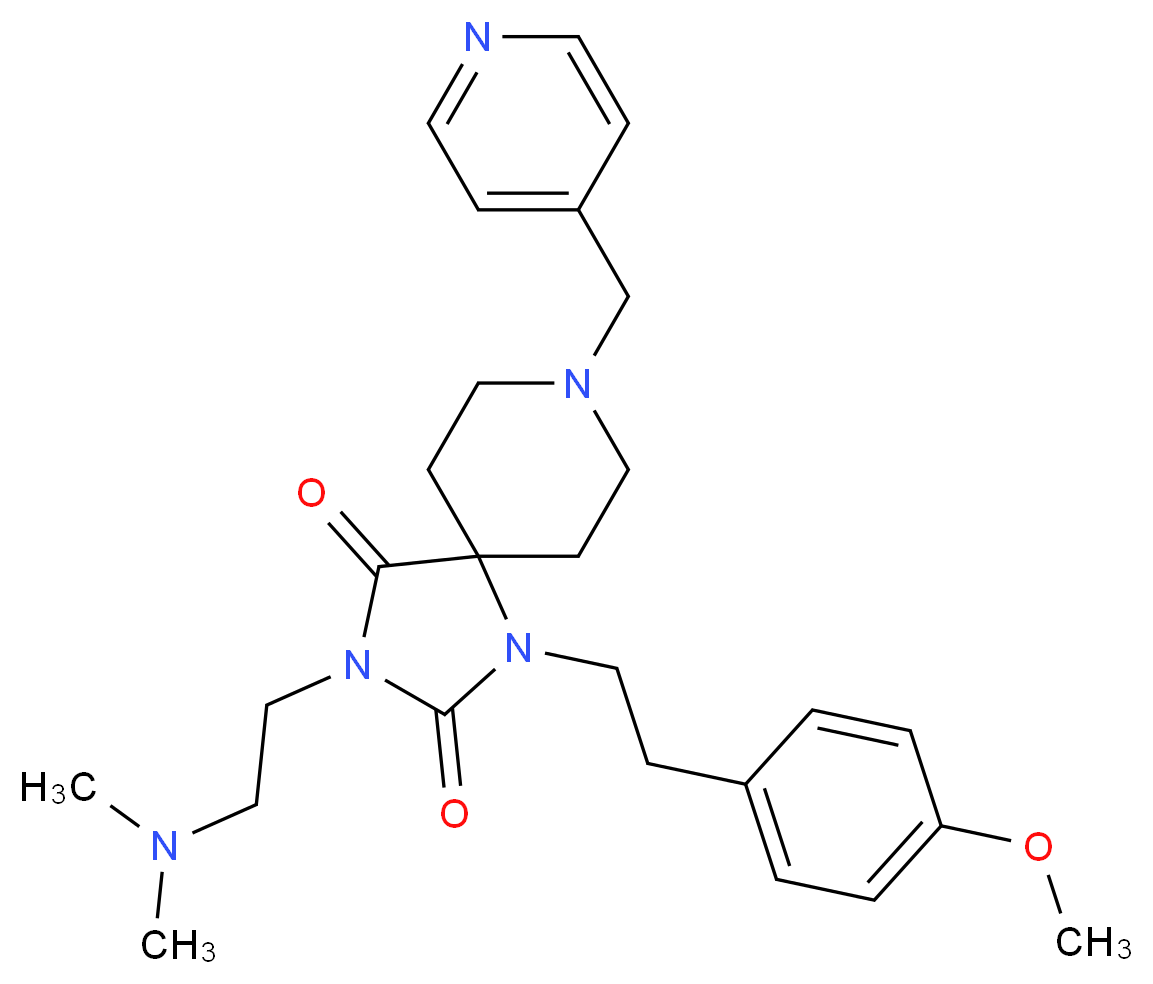 3-[2-(dimethylamino)ethyl]-1-[2-(4-methoxyphenyl)ethyl]-8-(4-pyridinylmethyl)-1,3,8-triazaspiro[4.5]decane-2,4-dione_分子结构_CAS_)