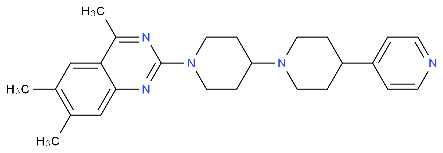 4-(4-pyridinyl)-1'-(4,6,7-trimethyl-2-quinazolinyl)-1,4'-bipiperidine_分子结构_CAS_)
