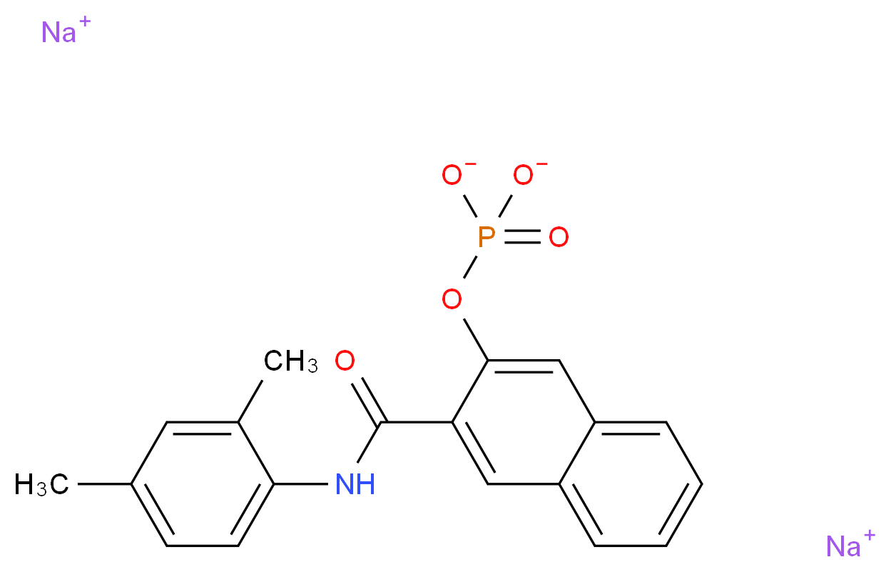 disodium 3-[(2,4-dimethylphenyl)carbamoyl]naphthalen-2-yl phosphate_分子结构_CAS_96189-12-7