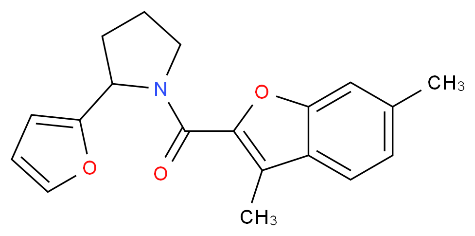 1-[(3,6-dimethyl-1-benzofuran-2-yl)carbonyl]-2-(2-furyl)pyrrolidine_分子结构_CAS_)