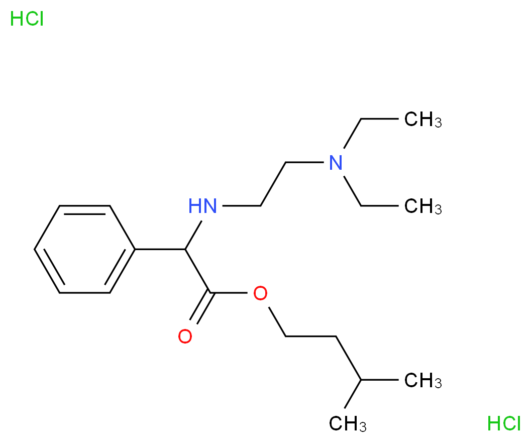 3-methylbutyl 2-{[2-(diethylamino)ethyl]amino}-2-phenylacetate dihydrochloride_分子结构_CAS_54-30-8