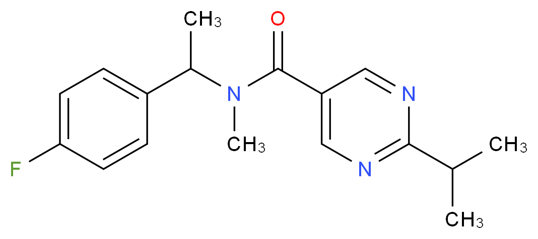 N-[1-(4-fluorophenyl)ethyl]-2-isopropyl-N-methylpyrimidine-5-carboxamide_分子结构_CAS_)