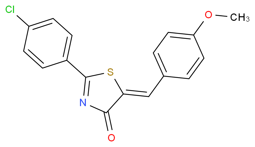 (5Z)-2-(4-chlorophenyl)-5-[(4-methoxyphenyl)methylidene]-4,5-dihydro-1,3-thiazol-4-one_分子结构_CAS_1272519-89-7