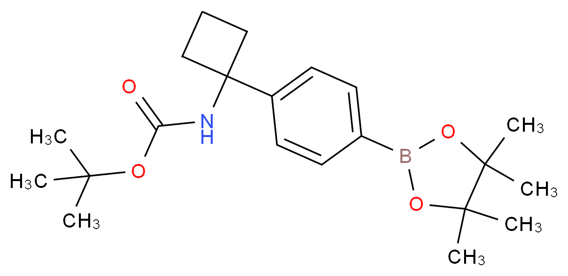 tert-butyl N-{1-[4-(tetramethyl-1,3,2-dioxaborolan-2-yl)phenyl]cyclobutyl}carbamate_分子结构_CAS_1032528-06-5