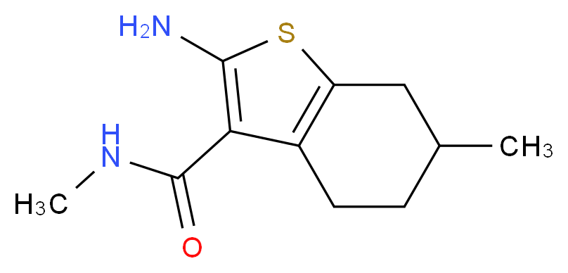 2-amino-N,6-dimethyl-4,5,6,7-tetrahydro-1-benzothiophene-3-carboxamide_分子结构_CAS_915920-53-5