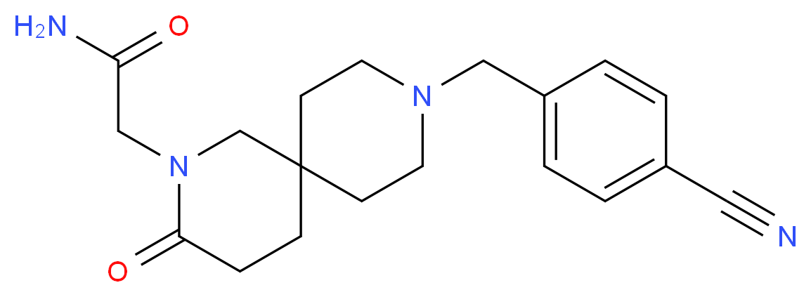 2-[9-(4-cyanobenzyl)-3-oxo-2,9-diazaspiro[5.5]undec-2-yl]acetamide_分子结构_CAS_)
