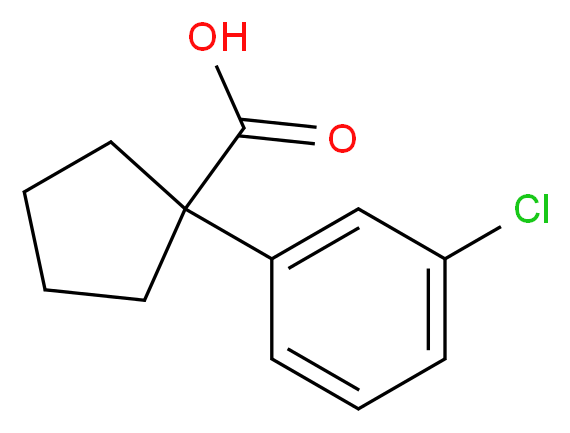 1-(3-Chlorophenyl)cyclopentanecarboxylic Acid_分子结构_CAS_143328-21-6)