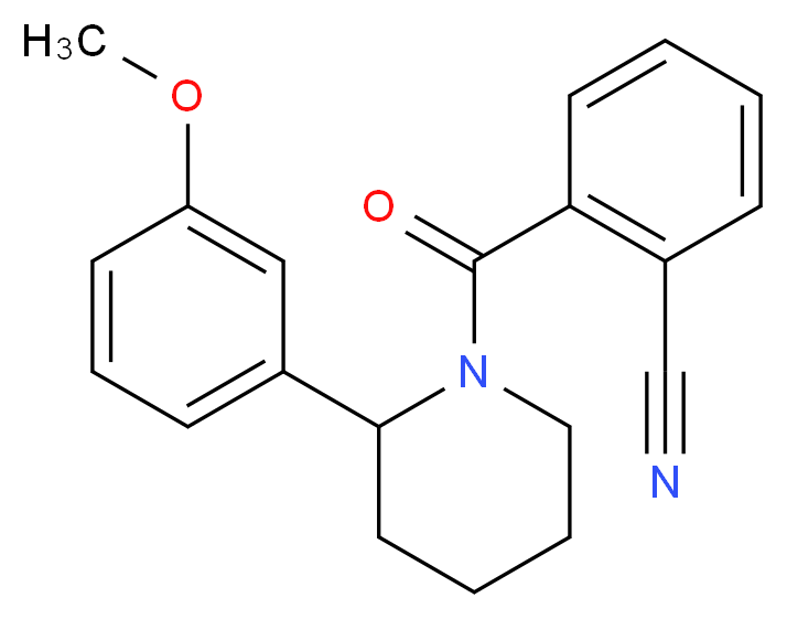 2-{[2-(3-methoxyphenyl)-1-piperidinyl]carbonyl}benzonitrile_分子结构_CAS_)