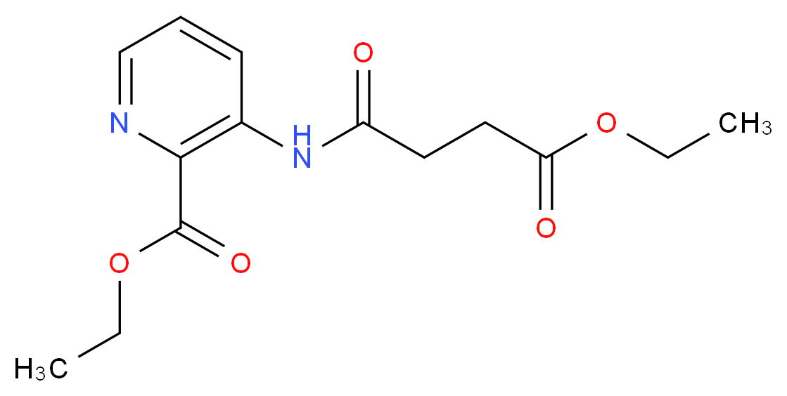 ethyl 3-(4-ethoxy-4-oxobutanamido)pyridine-2-carboxylate_分子结构_CAS_676596-61-5