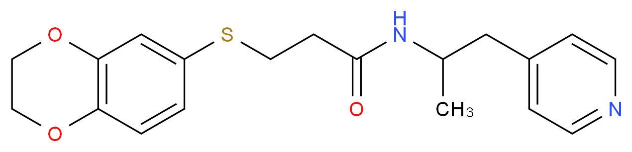 3-(2,3-dihydro-1,4-benzodioxin-6-ylthio)-N-(1-methyl-2-pyridin-4-ylethyl)propanamide_分子结构_CAS_)