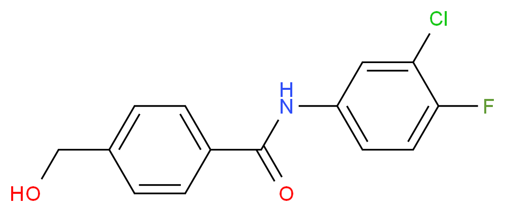 N-(3-chloro-4-fluorophenyl)-4-(hydroxymethyl)benzamide_分子结构_CAS_301159-89-7