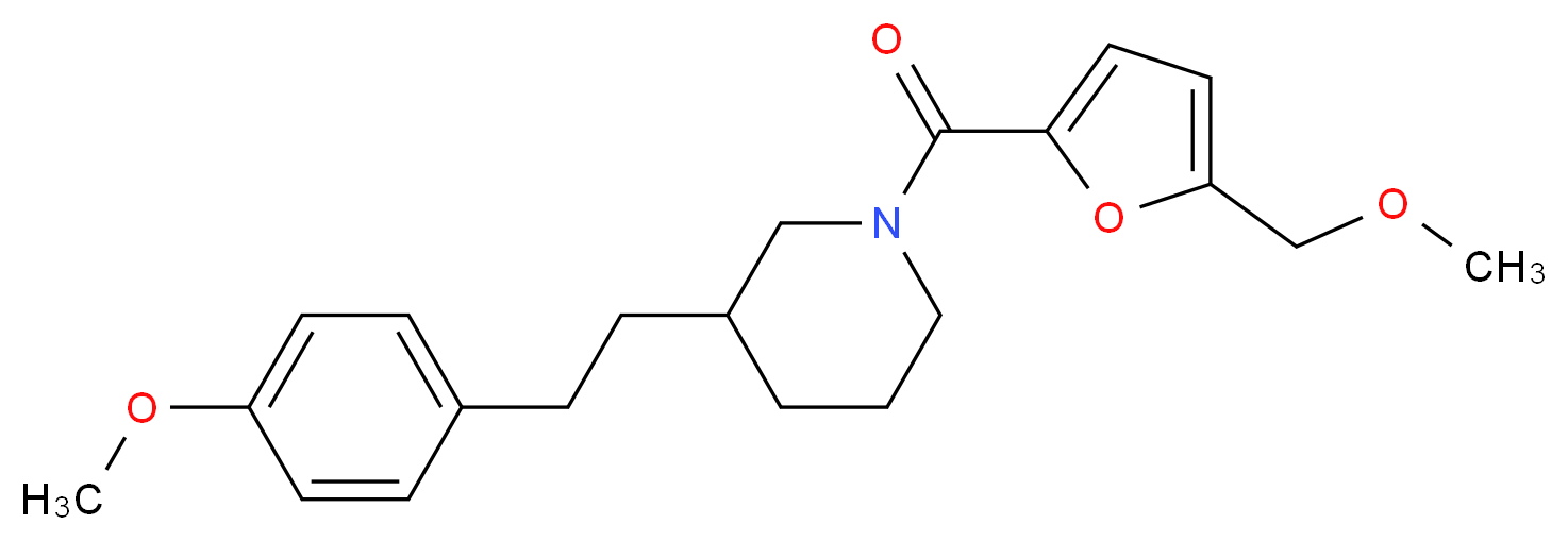 1-[5-(methoxymethyl)-2-furoyl]-3-[2-(4-methoxyphenyl)ethyl]piperidine_分子结构_CAS_)
