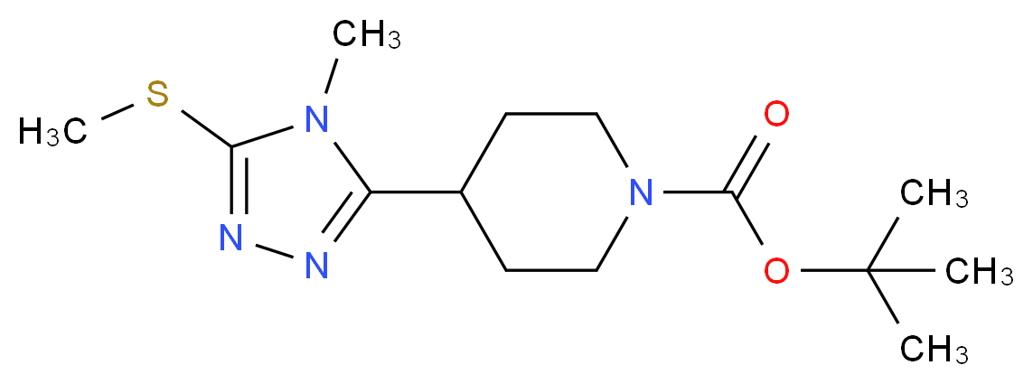 tert-butyl 4-[4-methyl-5-(methylsulfanyl)-4H-1,2,4-triazol-3-yl]tetrahydro-1(2H)-pyridinecarboxylate_分子结构_CAS_)