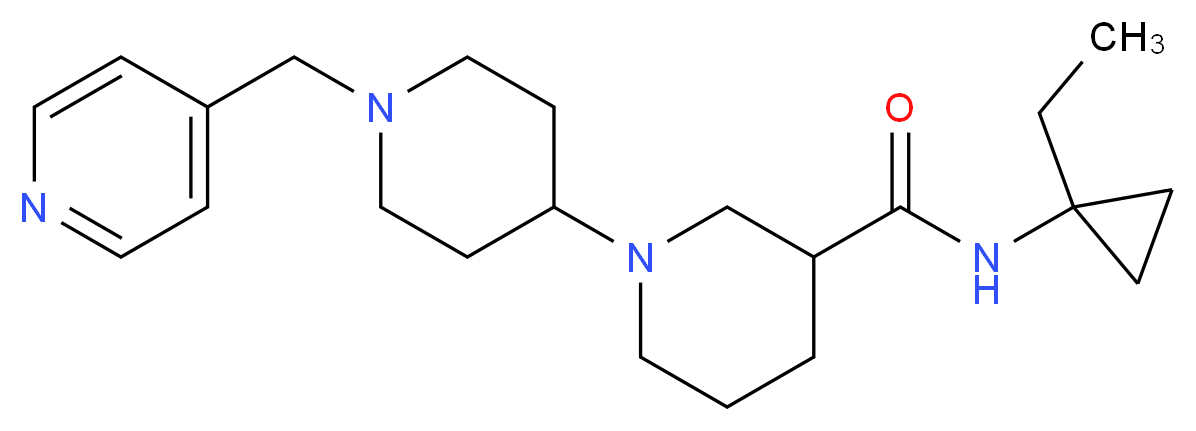 N-(1-ethylcyclopropyl)-1'-(pyridin-4-ylmethyl)-1,4'-bipiperidine-3-carboxamide_分子结构_CAS_)