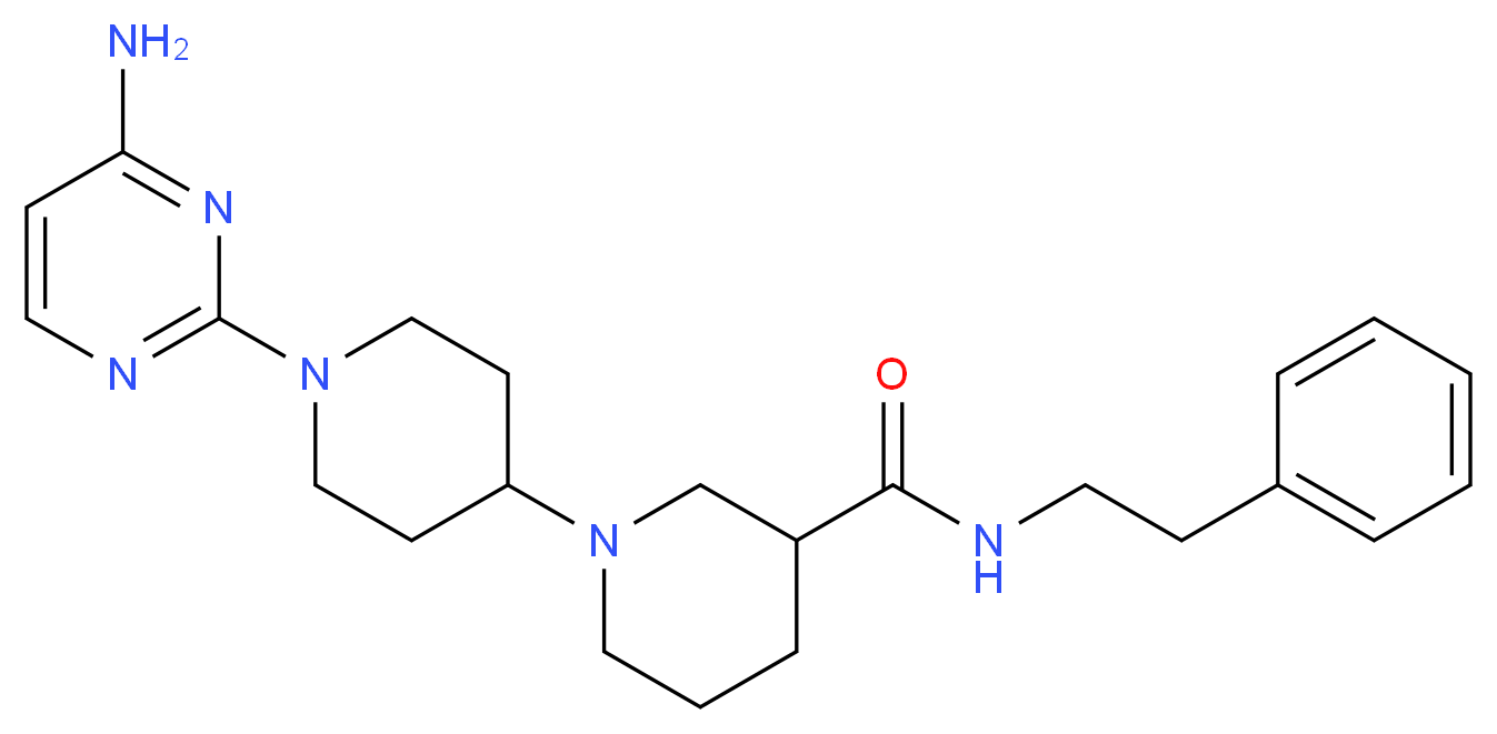 1'-(4-aminopyrimidin-2-yl)-N-(2-phenylethyl)-1,4'-bipiperidine-3-carboxamide_分子结构_CAS_)