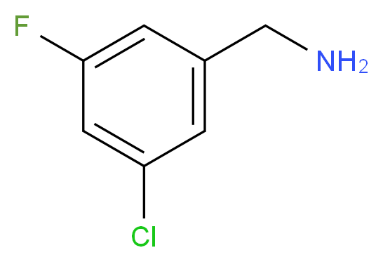 (3-chloro-5-fluorophenyl)methanamine_分子结构_CAS_90390-33-3