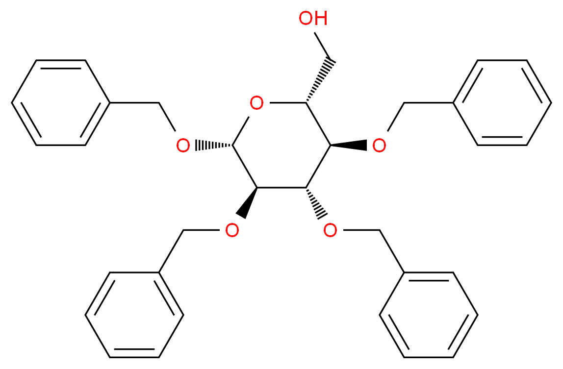 [(2R,3R,4S,5R,6R)-3,4,5,6-tetrakis(benzyloxy)oxan-2-yl]methanol_分子结构_CAS_27851-29-2